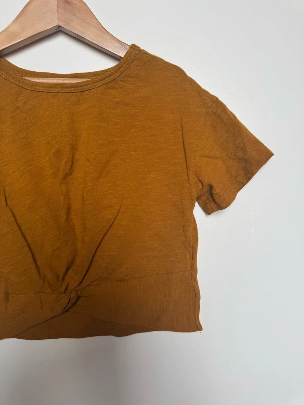 Old Navy Girls' Rust Twist-Front Cropped Tee
